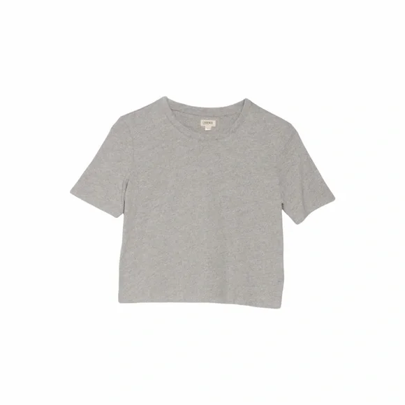 L'Agence Donna Crewneck Crop T-Shirt - L - Picture 1 of 5